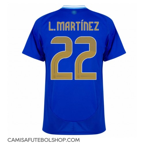 Camisa de time de futebol Argentina Lautaro Martinez #22 Replicas 2º Equipamento Copa America 2024 Manga Curta